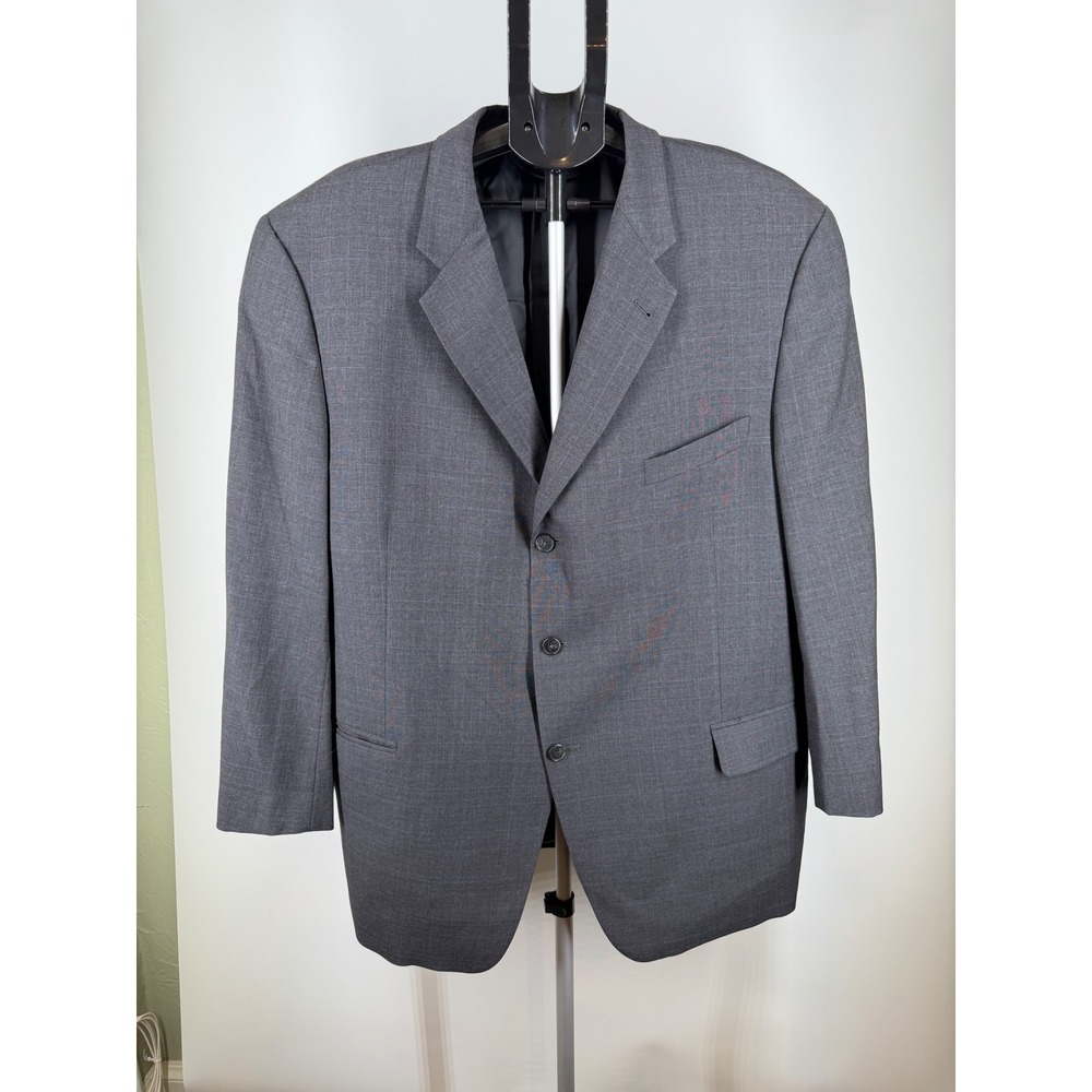 Joseph Abboud Nordstrom Mens Gray Glen Plaid 3-Button Blazer Sport Coat 48R
